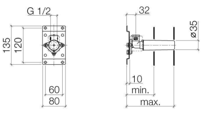 Элемент для скрытого монтажа Dornbracht Symetrics 3508597090 лейки для душа