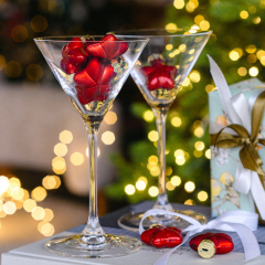 Набор елочных игрушек "Звезды" 4 см, 8 шт, цвет красный