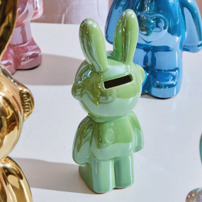 Фигурка-копилка "Кролик" 18 см, зеленая