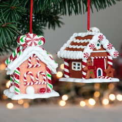Игрушка на елку "Пряничный домик" 9,5 см, в ассортименте
