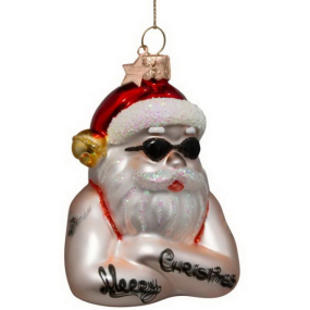 Елочная игрушка "Санта с татуировками" 9,5 см