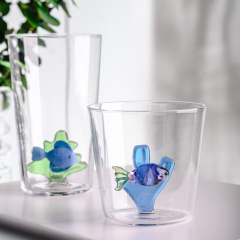 Бокал лонгдринк Marine Garden 450 мл, синяя рыба и зеленая водоросль