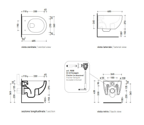 Унитаз подвесной Flaminia App 48х36 AP119G, compact, GoClean, с сиденьем, белый