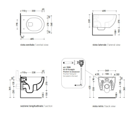 Унитаз подвесной Flaminia App 48х36 AP119GFAN, compact, GoClean, с сиденьем, Fango