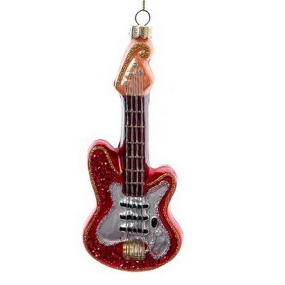 Новогодняя игрушка "Бас-гитара красная" 14,6 см