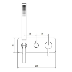Внешняя часть iB Rubinetti M316 M3313WB смесителя для душа, матовая теплая бронза