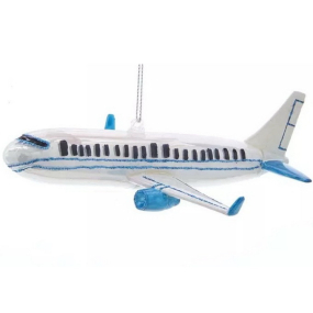 Игрушка на елку "Белый самолет" 15,2 см