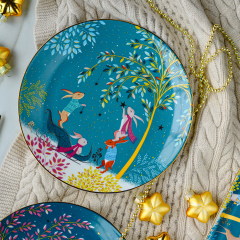 Тарелка салатная "Зайцы на санках" Woodland Tales 20 см