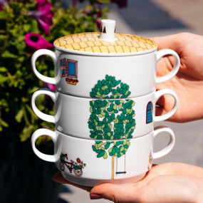 Набор посуды "Цветочный квартал", 4 предмета