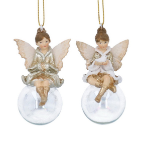 Елочная игрушка "Фея Pixie на шаре" 8 см, в ассортименте