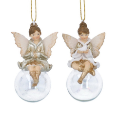 Елочная игрушка "Фея Pixie на шаре" 8 см, в ассортименте