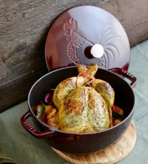 Кокот "Петух" 24 см / 3,6 л, гранатовый