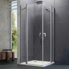 Распашная дверь Huppe Design pure 100х120 8P0706.087.322, прозрачное стекло 6 мм, профиль матовое серебро