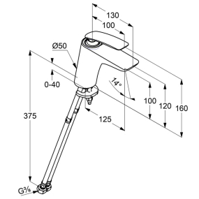 Смеситель для раковины Kludi Balance 520268775, черный матовый