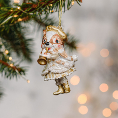 Игрушка на елку "Енот с трубой" 9,5 см