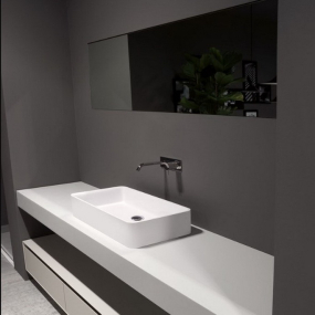 Раковина Antonio Lupi Servoretto, 63х38, из Flumood, с клапаном, белый матовый