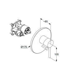 Внешняя часть Kludi Bozz 386503976 смесителя для ванны, черный матовый