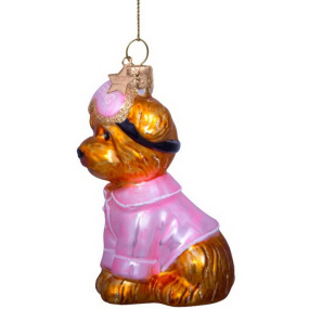 Елочная игрушка "Собачка в пижаме" 8,5 см