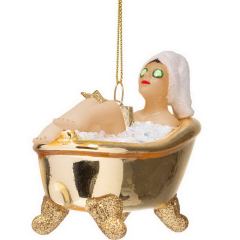 Елочная игрушка "Девушка в ванной" 6 см