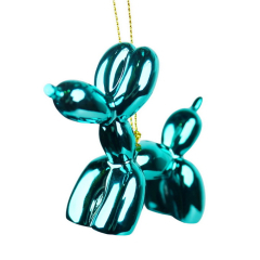 Елочная игрушка "Надувная собачка" 7,6 см, голубая