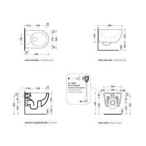 Унитаз подвесной Flaminia App 48х36, compact, GoClean, с сиденьем, черный