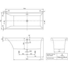 Ванна квариловая Villeroy & Boch Squaro 170х75 UBQ170SQR2V-01
