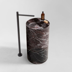 Раковина Antonio Lupi Simplo, 45х45, из мрамора Rosso Levanto