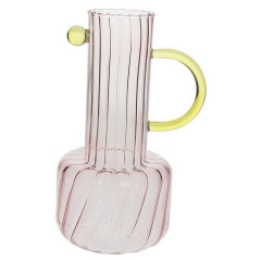 Ваза Glass Design Art 24 см, цвет розовый/желтый