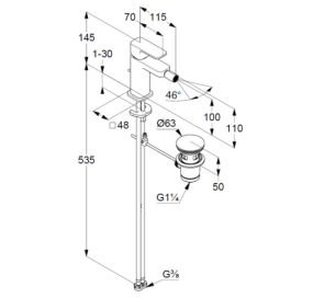 Смеситель для биде Kludi Renon 422160575, хром