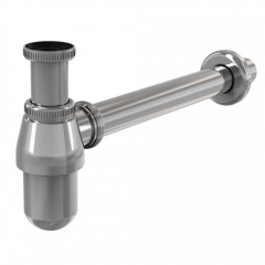 Сифон для раковины Alca A431, Ø32, цельнометаллический, с накидной гайкой 5/4, хром