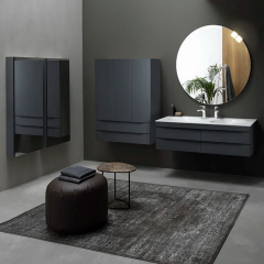 Зеркальный шкаф-пенал Kolpa-San Malaya M 1302/15 DG, 130х45,  подвесной, темно-серый