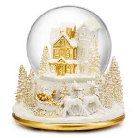 Фигурка музыкальная "Снежный шар: Деревня" 13,5 см