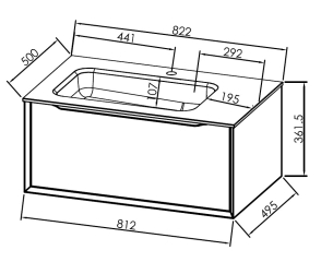 Тумба с раковиной Kolpa-San Ramona 82х50, с сифоном, Антрацит