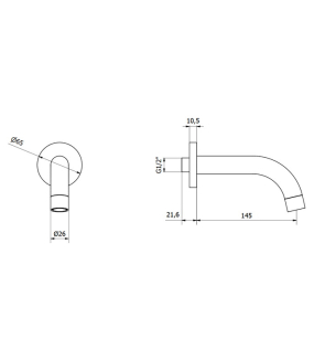 Излив для ванны iB Rubinetti MilanoTorino MT320CC, хром