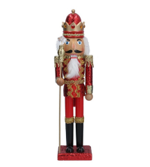 Фигурка "Щелкунчик в блестках" 39 см, цвет красный