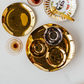 Блюдо для торта на ножке Oro E Argento 30,5 см, цвет золото