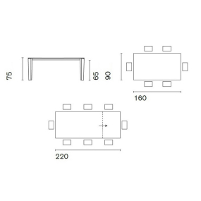 Стол Calligaris Delta 160(220)х90 CS4097, White glossy