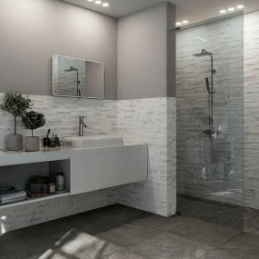 Керамогранит Rondine Tiffany 15х61, White, 11 мм