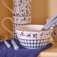 Салатник порционный Cottage 14 см, декор клетка