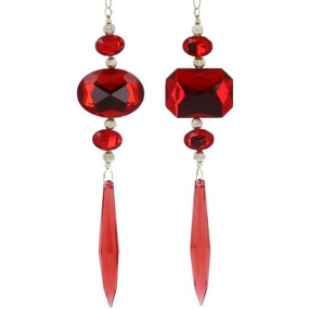 Елочная игрушка "Капля-сосулька красная" 17 см, цвет в ассортименте