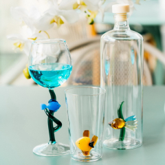 Бокал лонгдринк Marine Garden 450 мл, желтая рыба и водоросль