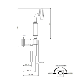 Внешняя часть Gessi Venti20 65036.149 смесителя для душа, брашированный никель