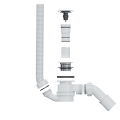 Сифон для ванны Exсellent ARIN.FLOW.CR, клик-клак, с прочисткой снаружи, хром