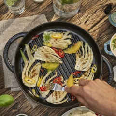 Сковорода-гриль круглая с двумя ручками Grills 26 см, черная