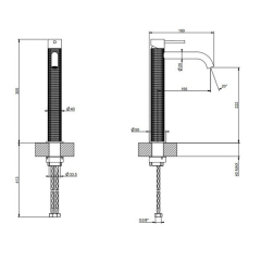Смеситель для раковины Gessi 316 54206.726, Warm Bronze PVD