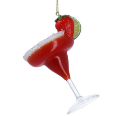 Елочная игрушка "Клубничный дайкири" 10 см