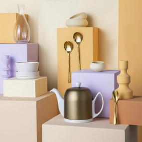 Заварник Salam Blanche 700 мл, цвет белый/бронза