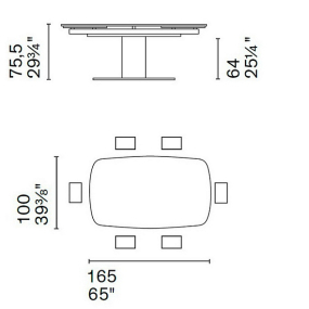 Стол Calligaris Cameo 165(241)х100 CS4124-S, Calacatta Black Marble