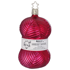 Игрушка на елку "Моток шерсти" 11 см, цвет темно-красный