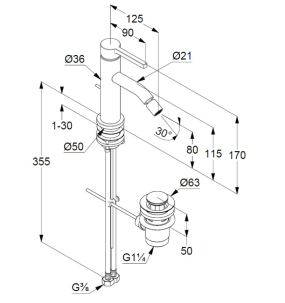 Смеситель для биде Kludi Nova Fonte 202160515, хром